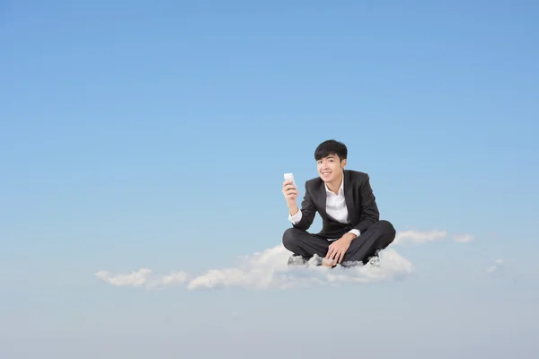 Cloudy phone talk — Stock Photo, Image