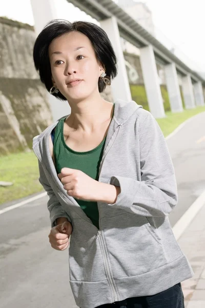 Running sport mature woman of Asian — Stock Photo, Image