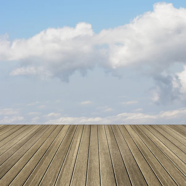 Wooden ground under sky — Stock Photo, Image