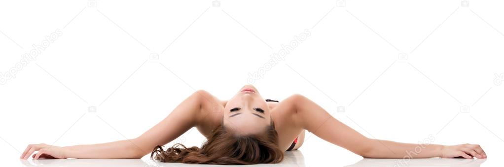 sexy lying woman