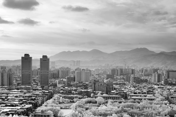 Paisaje urbano blanco y negro — Foto de Stock