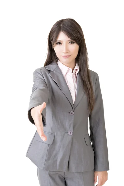 Retrato de asiático mulher de negócios handshaking — Fotografia de Stock