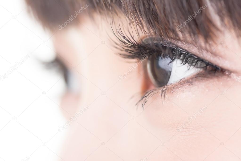 Beautiful woman eyes with long eyelashes