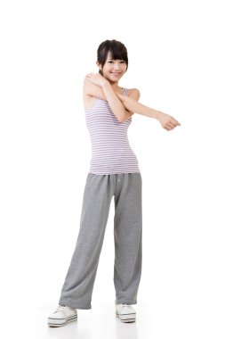 streç egzersiz fitness Asyalı kız.