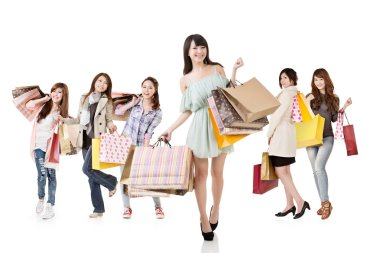aantrekkelijke Aziatische winkelen vrouwen