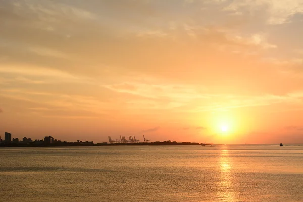 Famous sunset in Tamsui — Stock Photo, Image
