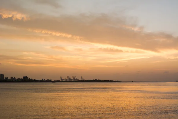 Famous sunset in Tamsui — Stock Photo, Image