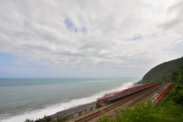 Línea costera con ferrocarril —  Fotos de Stock