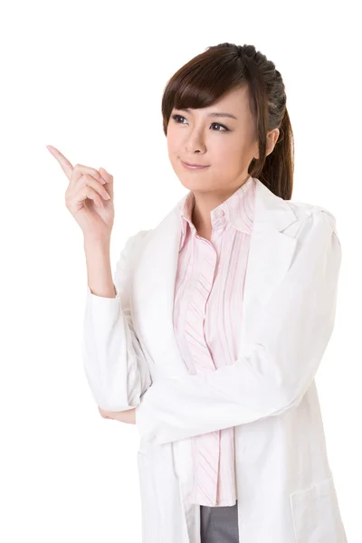 Asian doctor woman thinking — Stock Photo, Image