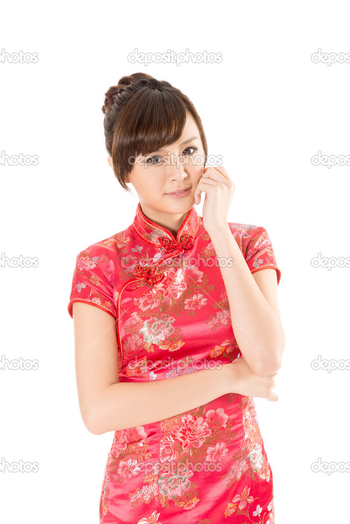 Chinese woman dress traditional cheongsam
