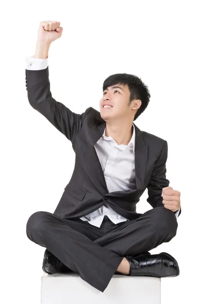 Asian business man feel free or exciting — Stock Photo, Image