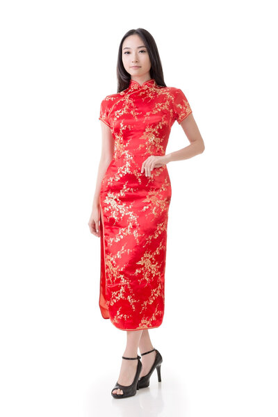 Chinese woman dress traditional cheongsam