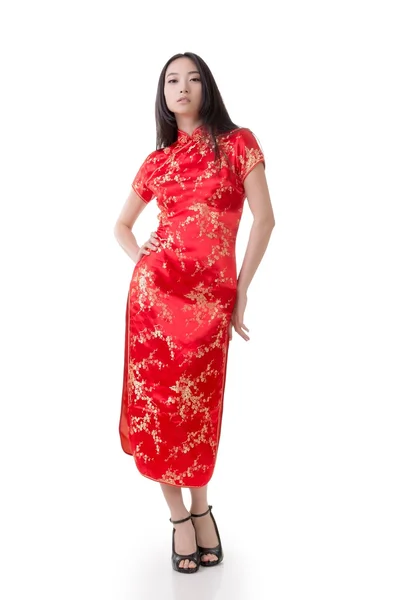 Mujer china vestido tradicional cheongsam — Foto de Stock