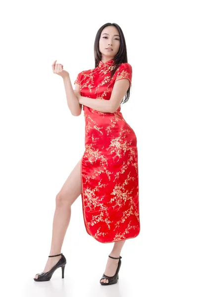 Mujer china vestido tradicional cheongsam —  Fotos de Stock