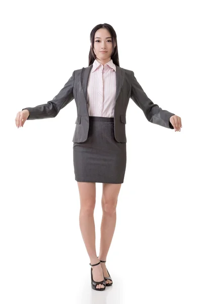 Business woman hold something — Stock Photo, Image