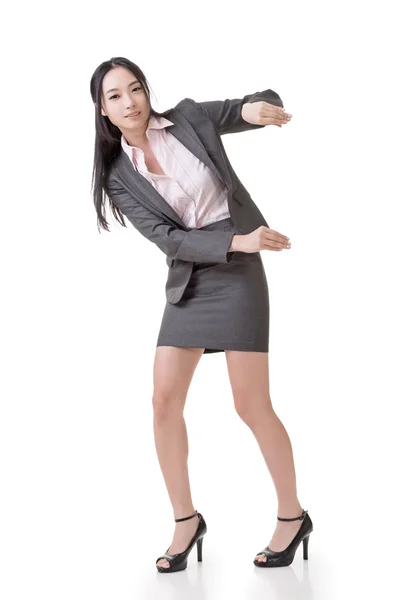 Business woman hold something — Stock Photo, Image