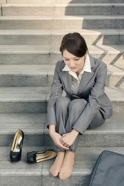 Sad business woman feel helpless — Stock Photo, Image