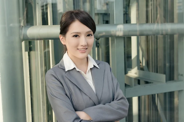 Friendly business woman of Asian with copyspace — Stock Photo, Image