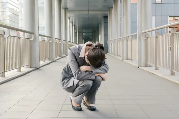Business woman feel helpless and sadness — Stock Photo, Image