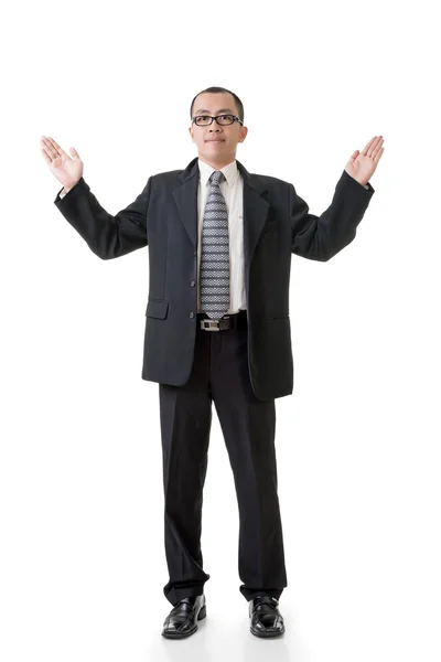 Mature businessman introduce — Stock Photo, Image