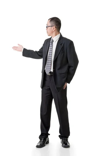 Mature businessman introduce — Stock Photo, Image