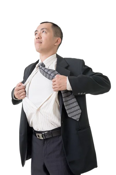 Tearing his shirt — Stock Photo, Image