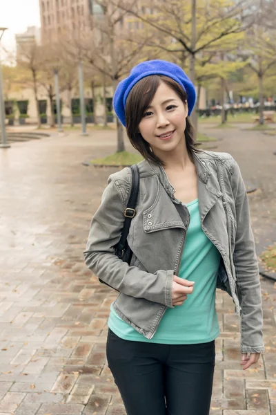 Asian woman walk at street — Stock Photo, Image