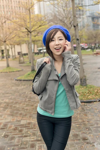 Asian woman walk at street — Stock Photo, Image