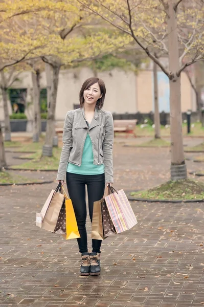 Happy smiling shopping woman — Stock Photo, Image