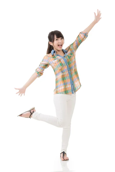 Glada asiatisk kvinna — Stockfoto