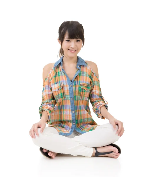 Asian woman sit — Stock Photo, Image