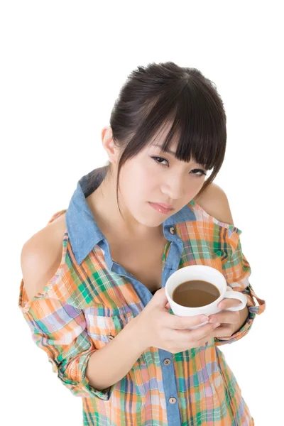 Žena s kávou — Stock fotografie