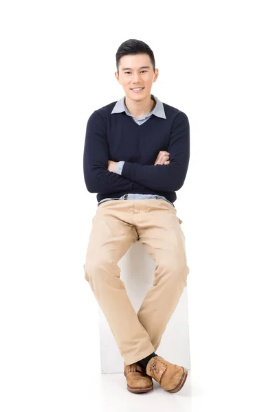 Asian guy sit — Stock Photo, Image
