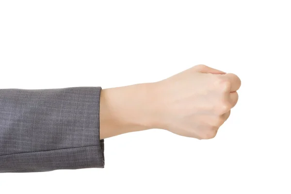 Business woman's hand with fist gesture — Stock Photo, Image