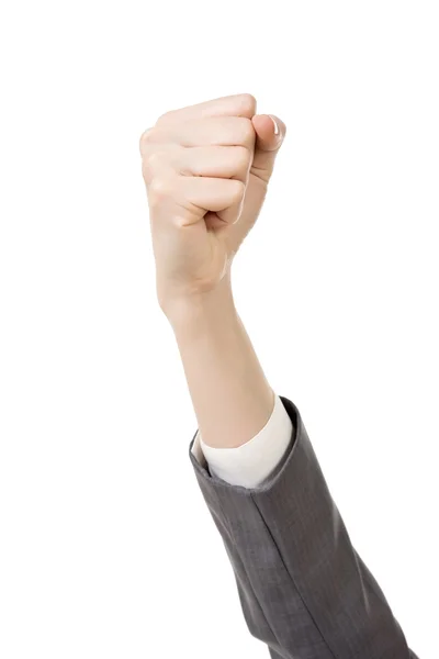 Рука деловой женщины с жестом кулака — стоковое фото