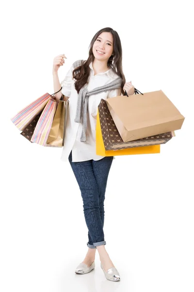 Asiatico donna shopping — Foto Stock