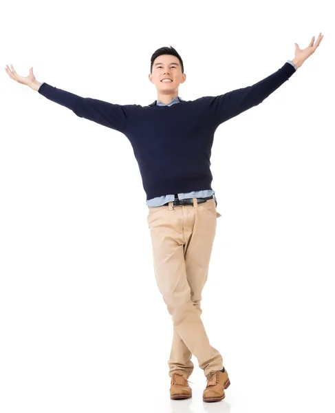 Opgewonden Aziatische jonge man — Stockfoto