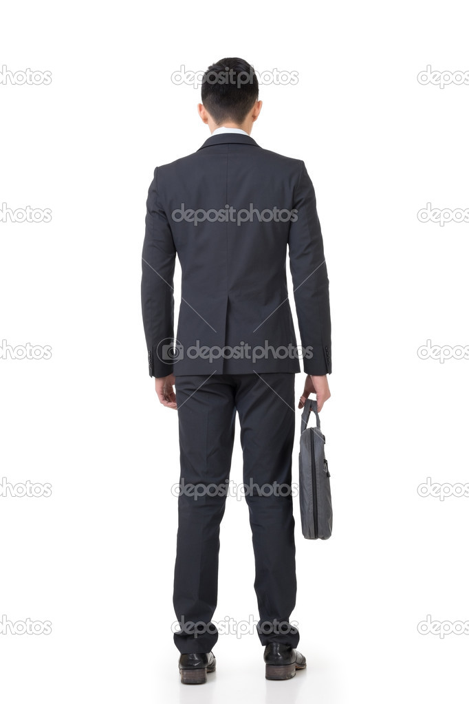 Rear view of Asian businessman