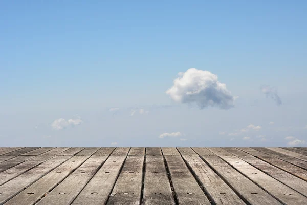 Wooden ground with sky — Stock Photo, Image