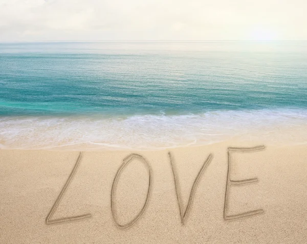 Palabras de playa de amor —  Fotos de Stock