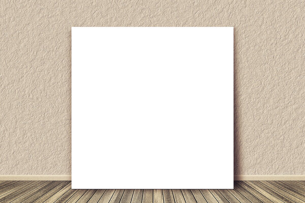 White blank board on wall with nobody.