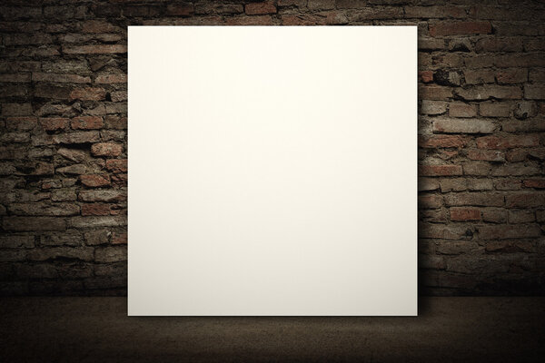 White blank board on wall with nobody.