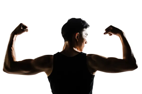 Visão traseira do jovem muscular saudável — Fotografia de Stock