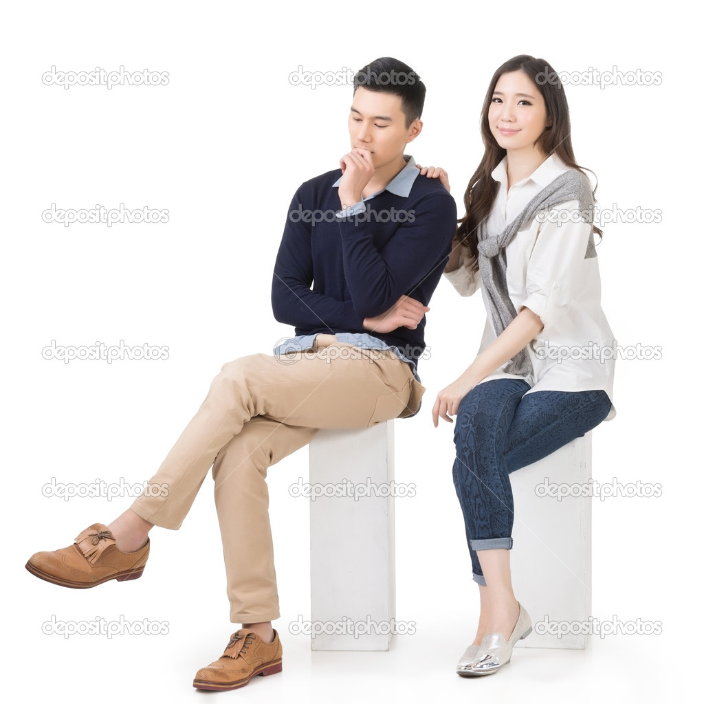 Portrait of young attractive Asian couple 