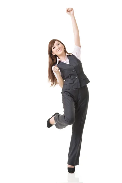 Mujer de negocios emocionante — Foto de Stock