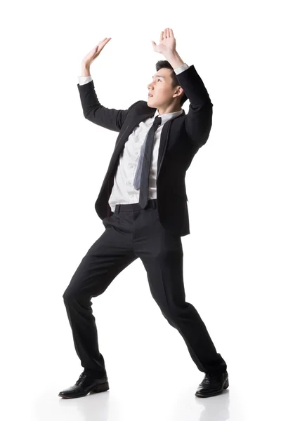 Asian business put hands up — Stock Photo, Image