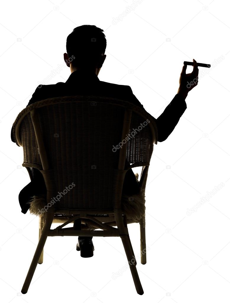 ビジネスマンに座るのシルエット ストック写真 C Elwynn