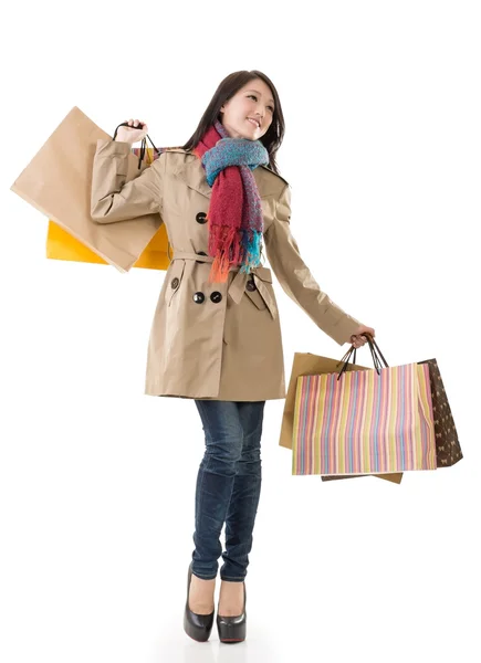 Inverno mulher de compras — Fotografia de Stock