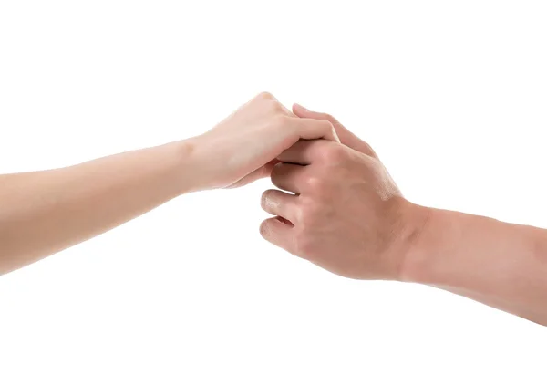 Hombre y mujer tomados de la mano — Foto de Stock