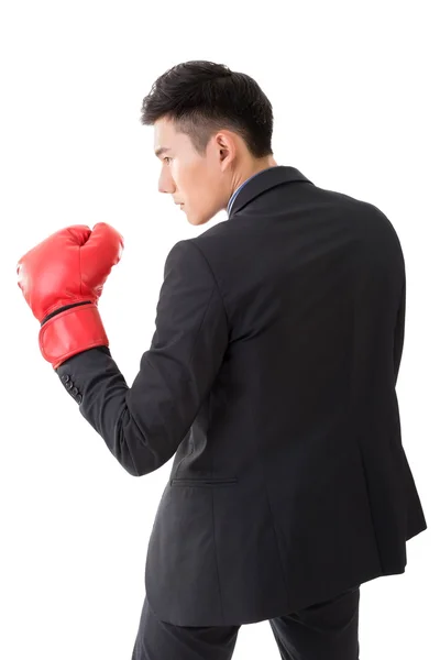 Asiatique homme d'affaires avec des gants de boxe — Photo